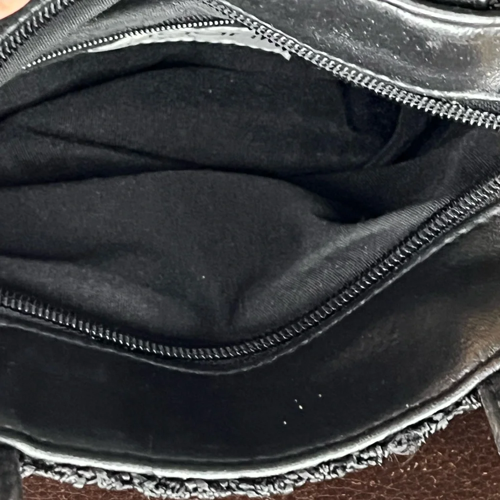Vintage Mondani New York Handbag rayon woven satchel Shoulder Bag Purse